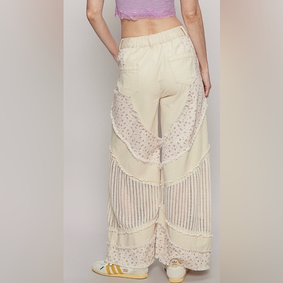 POL Cream Floral Wide Leg Jeans - Picture 5 of 6